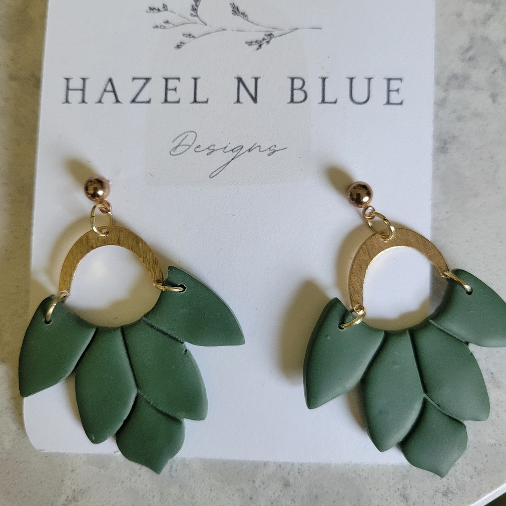 *NEW* Green Clay Earrings